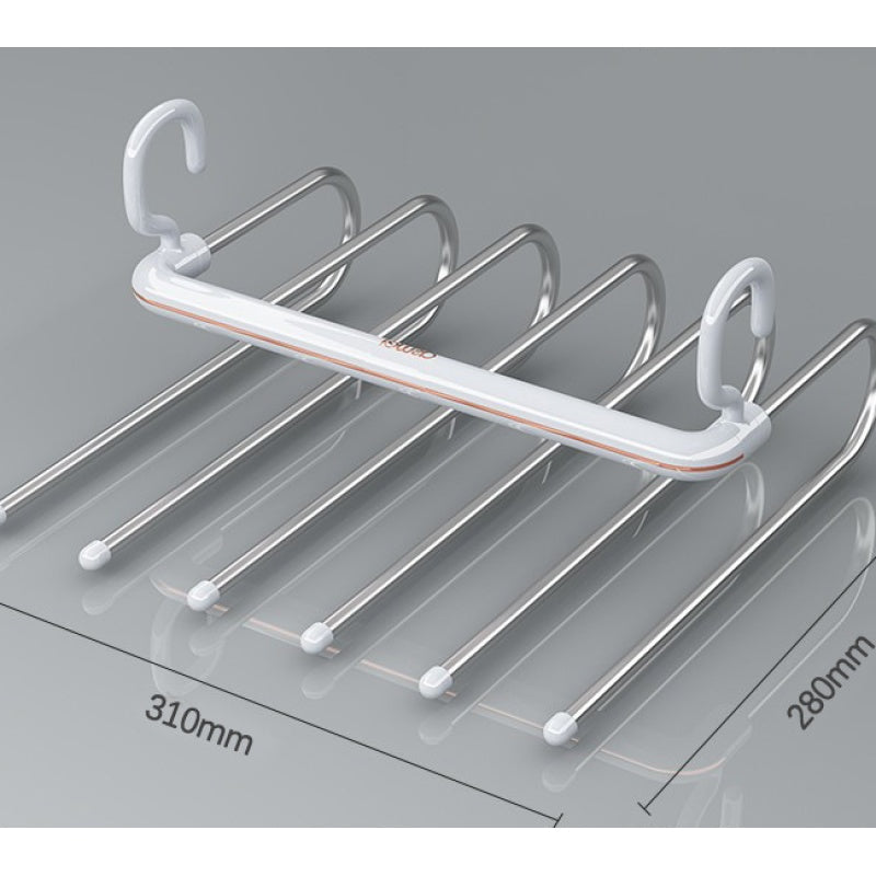 White Foldable 6-Layer Trouser and Pants Hanger