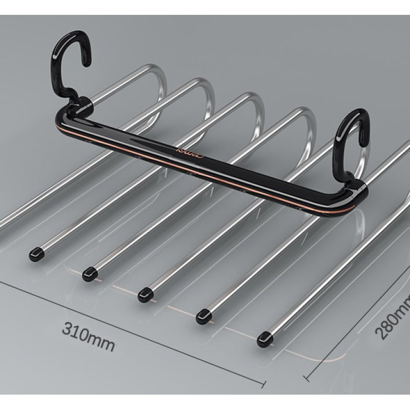Black Foldable 6-Layer Trouser and Pants Hanger