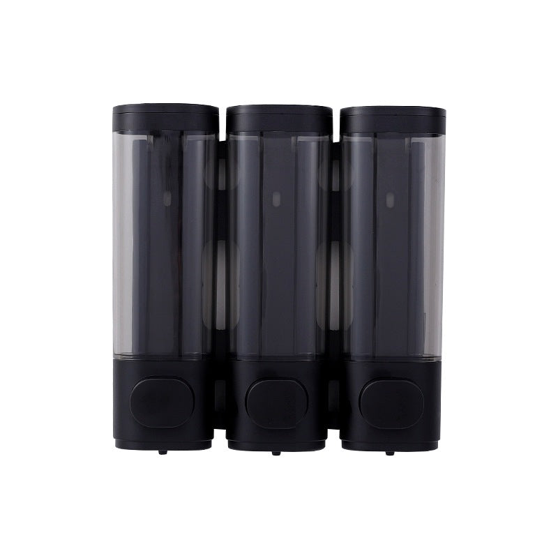 Black triple wall-mounted shower dispenser