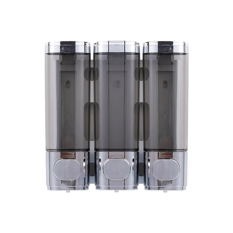 Chrome triple wall-mounted shower dispenser